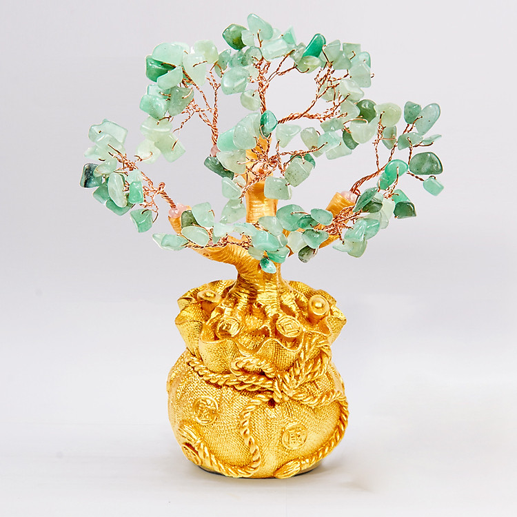 Cây tài lộc thạch anh xanh thiên nhiên Ngọc Quý Gemstones