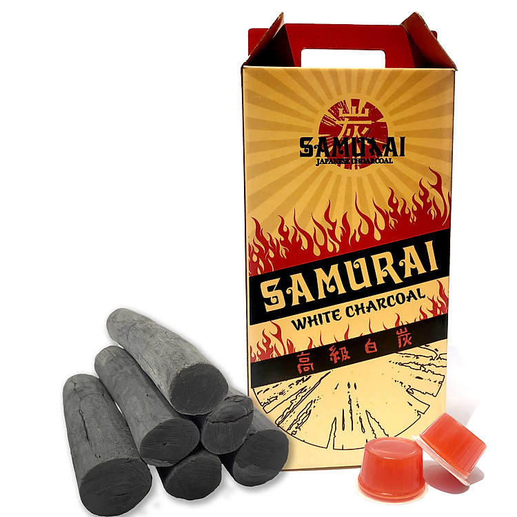 Than củi Nhật Bản - Hàng xuất khẩu cao cấp - Thương hiệu MINHNAOSAMURAI Hộp 3kg