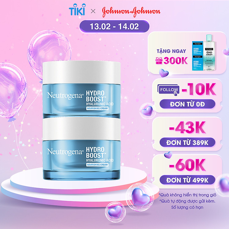 Bộ 2 Kem dưỡng ẩm cấp nước cho da khô Neutrogena Hydro Boost Hyaluronic Acid Nourishing Cream 50gx2