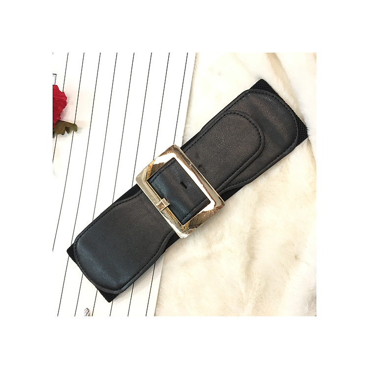 Thắt lưng nữ chun co giãn,mặt hình học,bản 7,5cm