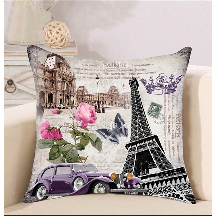 Ruột Kèm Vỏ Gối tựa lưng, gối sofa Tòa Tháp Sang Trọng vải bố dày dặn cao cấp