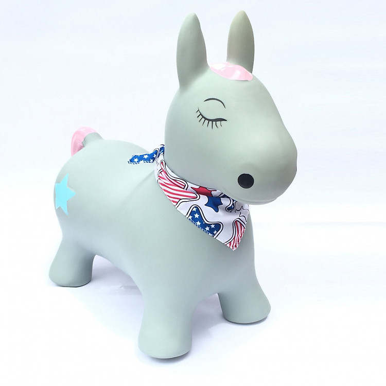 Thú nhún cao cấp Toys House chính hãng kèm bơm cho bé (mẫu ngựa quàng khăn)