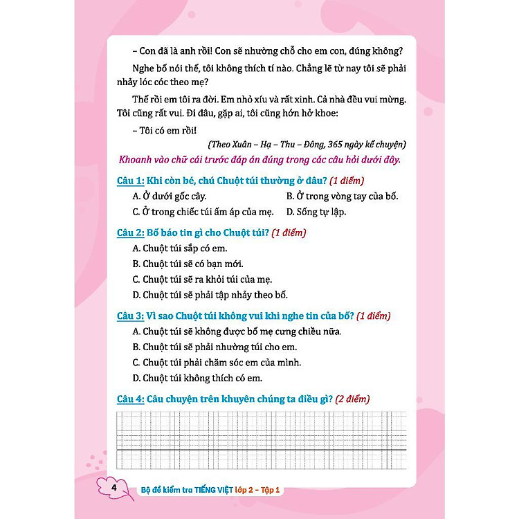 Bộ Đề Kiểm Tra Tiếng Việt Lớp 2 - Tập 1 - Ảnh 4