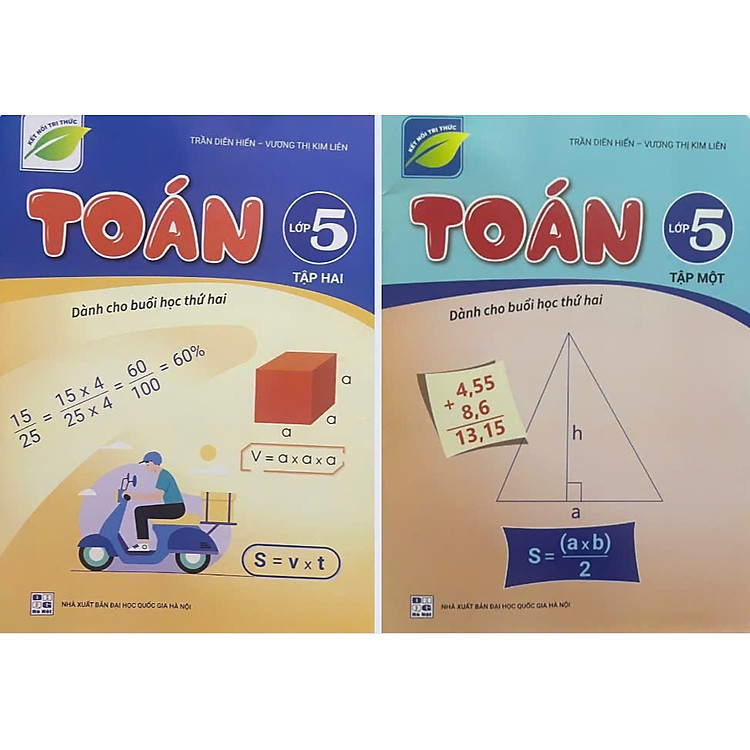 ￼Sách - ( Combo 2 tập ) Toán 5 (Dành cho buổi học thứ hai) - Kết nối tri thức với cuộc sống