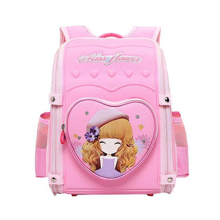 Balo chống gù siêu nhẹ Miss Flower Cô Gái - Giao màu ngẫu nhiên + tặng khăn lông cừu xuất khẩu