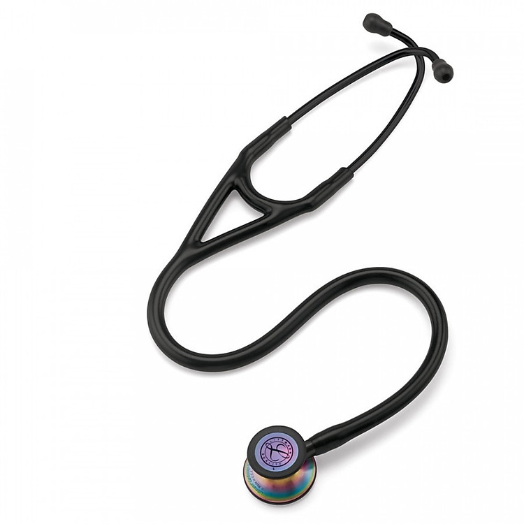 Ống nghe y tế 3M Littmann Cardiology IV, mặt nghe màu cầu vồng, dây nghe màu đen, 27 inch, 6165