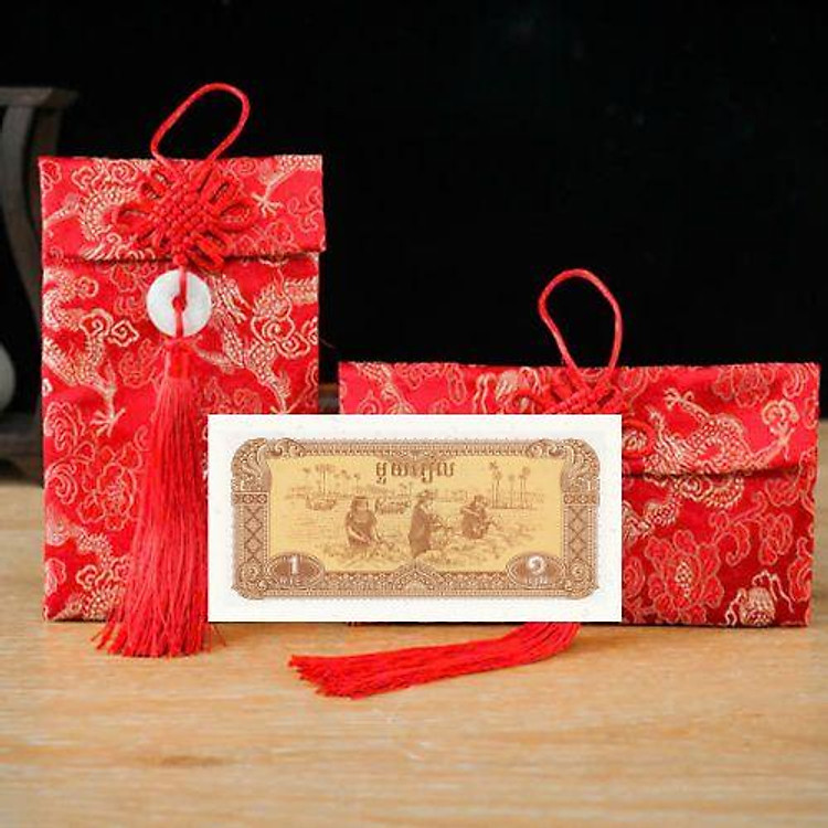 Túi Gấm Hình Nông Dân Gặt Lúa Cambodia