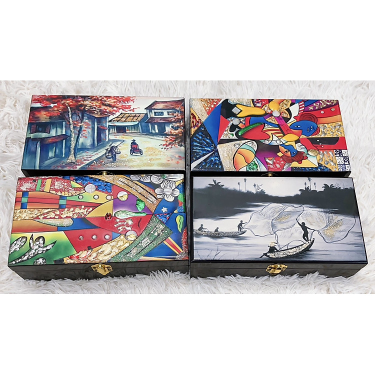 Hộp nữ trang Sơn Mài Thanh Bình Lê (14x24x6 cm) - Ảnh 3