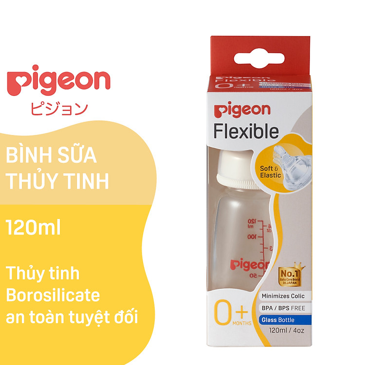 Mua Bình sữa Pigeon thủy tinh 120ml/240ml Ưu đãi - Hình ảnh 5
