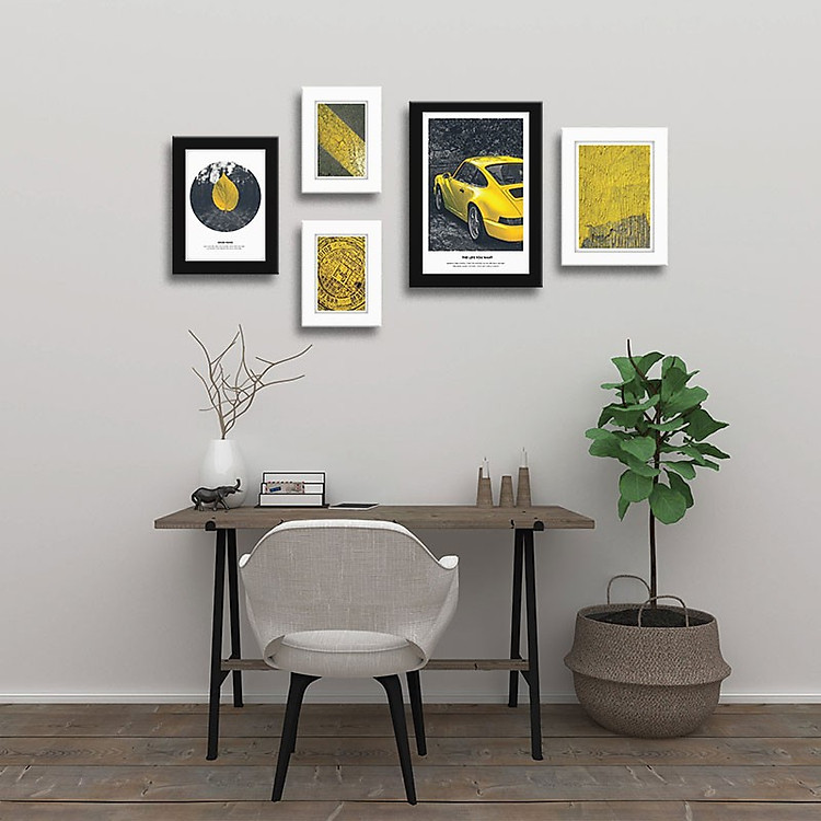 Bộ 5 Khung ảnh Hình Album Treo Tường phòng khách WK19 Miễn phí phụ kiện.