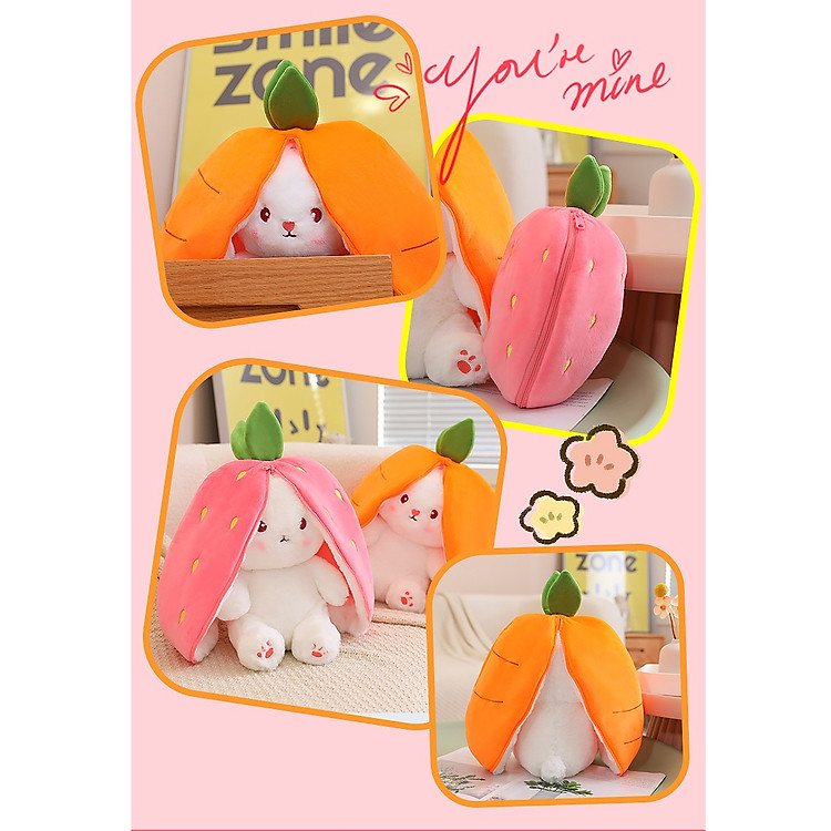 Gấu bông thỏ cà rốt 2 in 1 Chính hãng Tiết kiệm - Hình ảnh 3