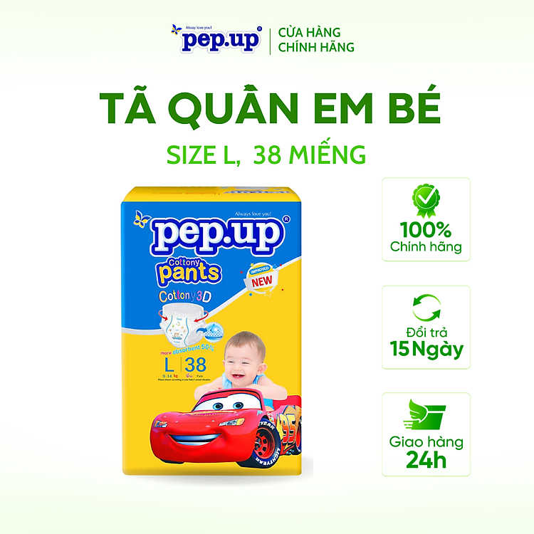 Chọn mua tại Shopee: Tã/Bỉm Quần Pep.up Cottony Size L mua giá tốt nhất tại Shop Mall