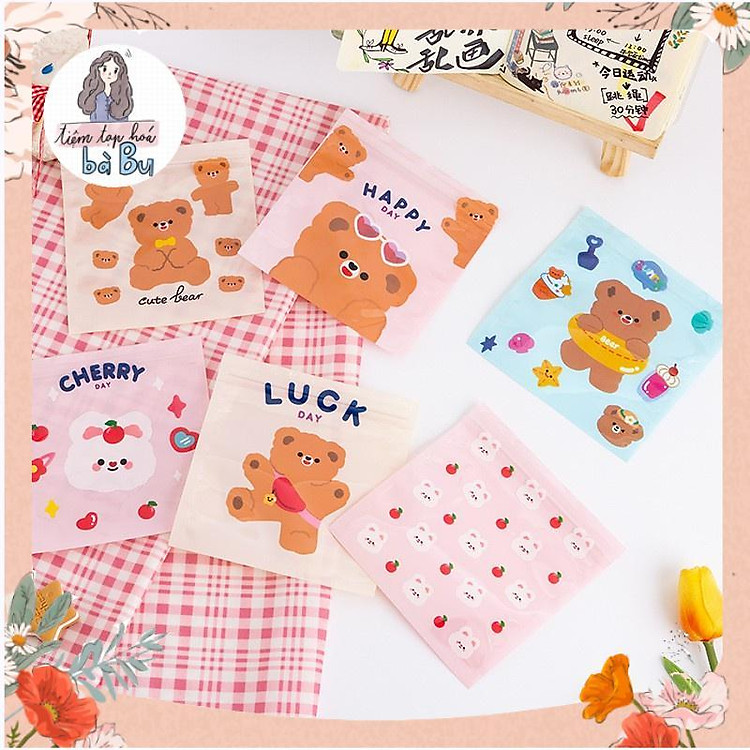 Túi zip dễ thương đựng stickers hoặc kẹo / quà / sắp xếp đồ dùng cá nhân / gói hàng chất liệu PVC
