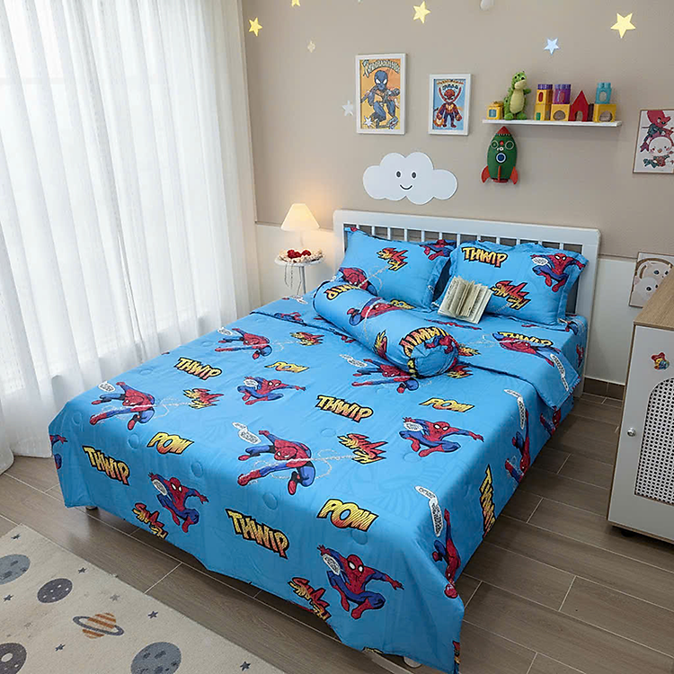 Bộ Chăn Ga Gối Tencel 60s Katina House, mát lạnh mịn màng, thấm hút tốt, họa tiết trẻ em