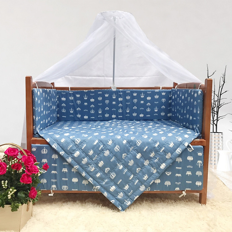 Cũi cho bé - Combo cũi Cánh gián - Phụ kiện Vương Miện Ghi