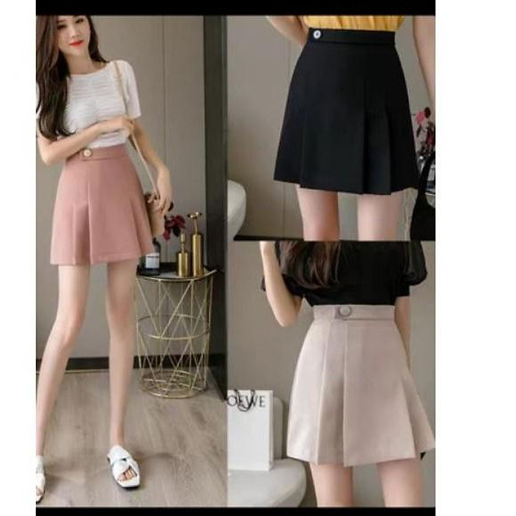 (BIG SIZE) Chân váy xếp ly đối xứng có quần trong C005