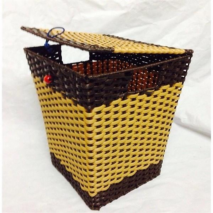 thùng rác giả mây có nắp cỡ lớn