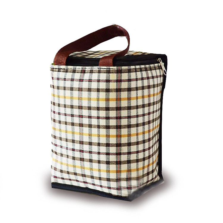 Túi giữ nhiệt kiểu đứng caro kem