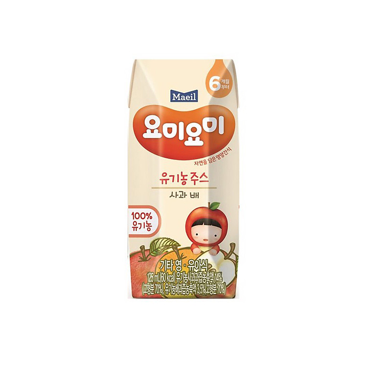Nước ép Organic hữu cơ Yummy Yummy vị Táo và Lê 125ml