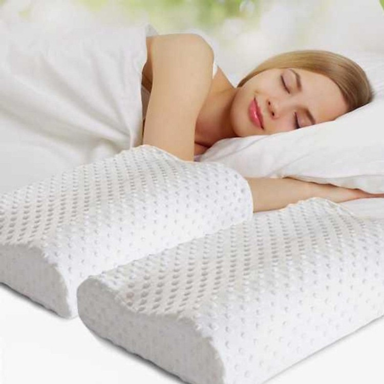 Gối Cao Su Non Hình Gợn Sóng Cho Bạn Giấc Ngủ Sâu - Thoải Mái - Hỗ Trợ Giảm Đau Mỏi Cổ Dành Cho Người Lớn (Trắng)