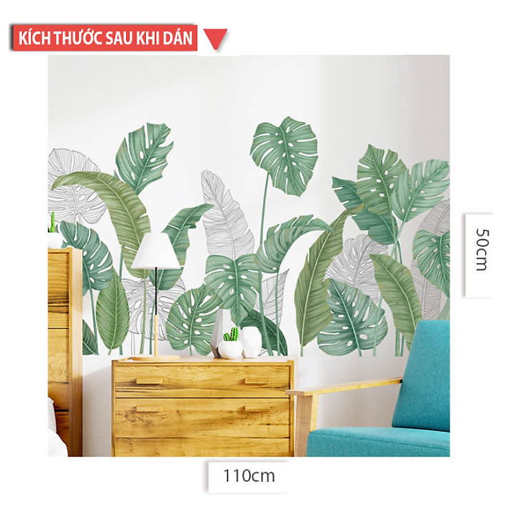 Decal dán tường mẫu Lá Chuối - ZH001 - Ảnh 2