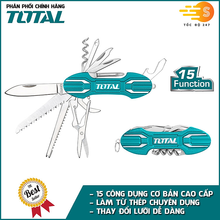 Bộ dao cắt đa năng 15 công dụng TOTAL THMFK0156 - Xếp nhỏ gọn, 15in1, 15 chức năng khác nhau