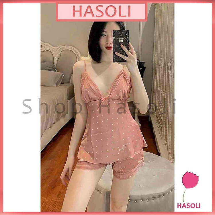 Bộ Ngủ Lụa 2 Dây Đồ Ngủ Nữ Sexy, Gợi Cảm Cao Cấp DB16