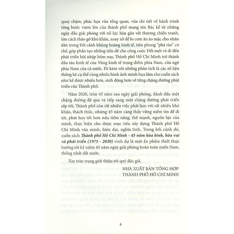 Thành Phố Hồ Chí Minh 45 Năm Hòa Bình, Hòa Vui Và Phát Triển (1975 - 2020) - Ảnh 3