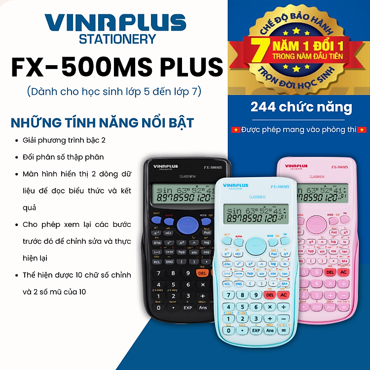 Máy tính học sinh FX-500MS PLUS - Đen - Ảnh 3