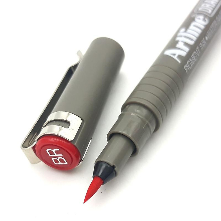 Bút Vẽ Kĩ Thuật Brush Artline EK-23FN - Màu Đỏ - Ảnh 4