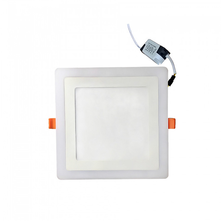 Đèn Led âm trần 16w = 12w +4w vuông 2 màu 3 chế độ sáng trắng+vàng nắng Posson LP-Si12-4G