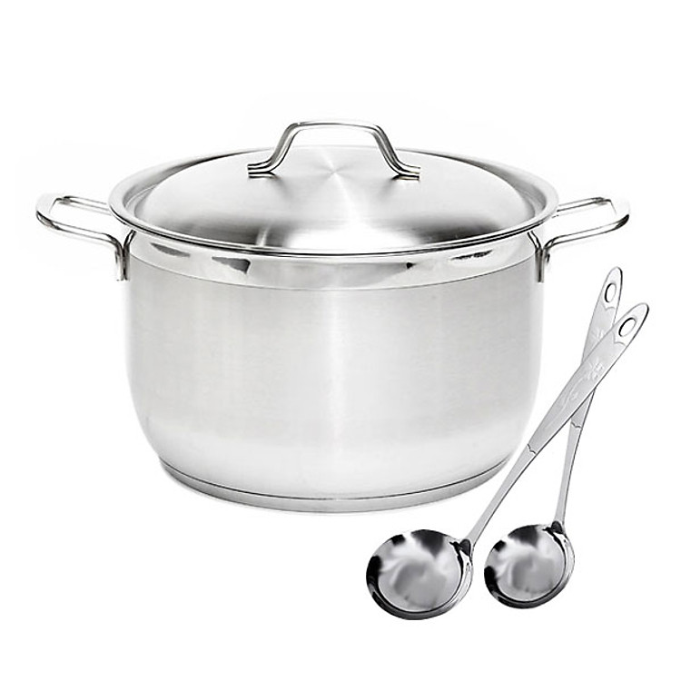 Nồi inox bếp từ 3 đáy Fivestar Nắp Inox - Tặng 1 Muỗng Canh Inox (sw)