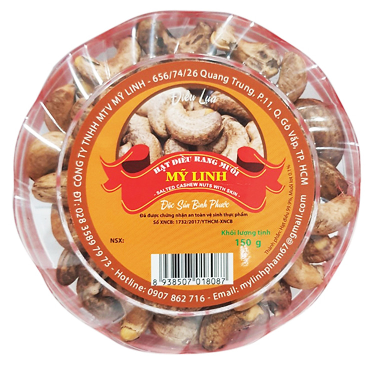 Điều Lụa Rang Muối Mỹ Linh Hộp Tròn (150g)