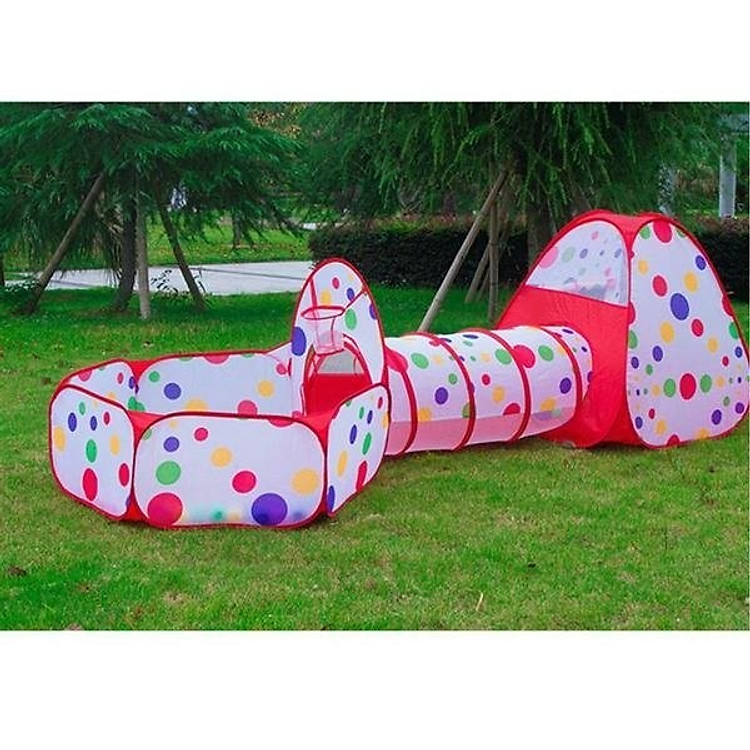 Lều bóng 3 khoang tặng kèm 100 bóng nhựa cho bé