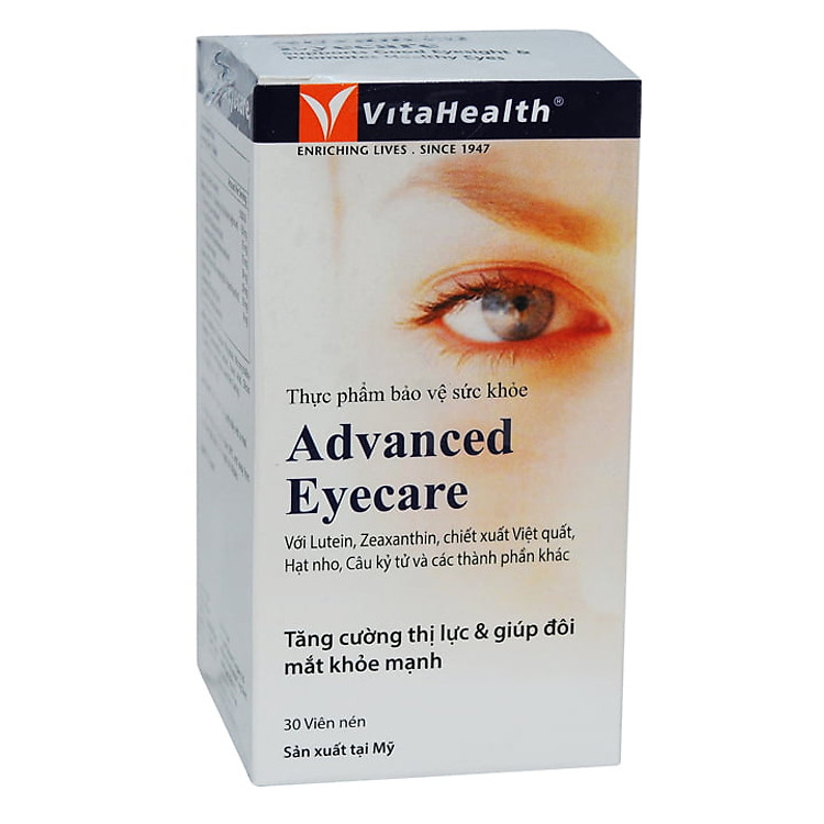 Thực Phẩm Chức Năng Viên Uống Bổ Mắt Advanced Eyecare 30 Viên - Vita Health