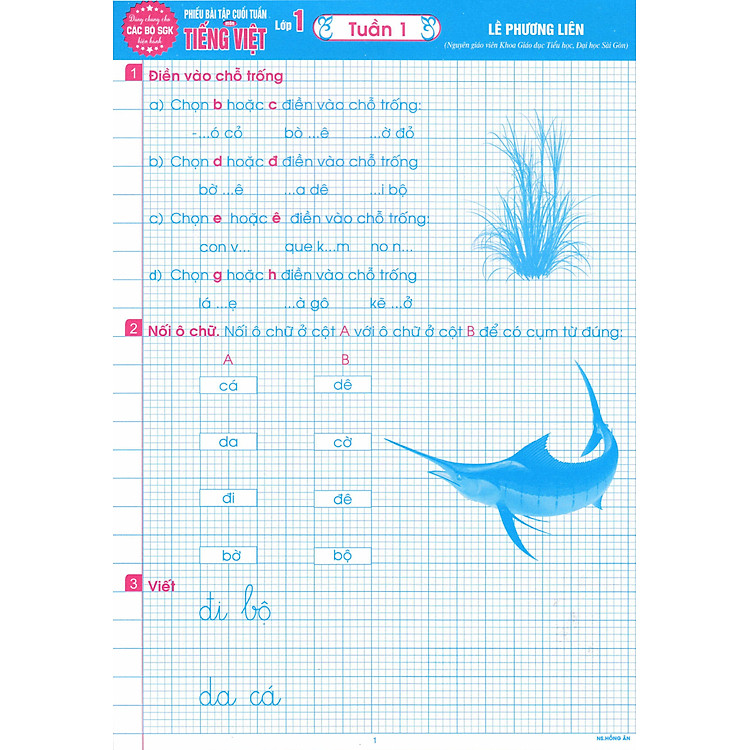 Phiếu Bài Tập Cuối Tuần Môn Tiếng Việt – Lớp 1 (Theo Chương Trình Tiểu Học Mới)