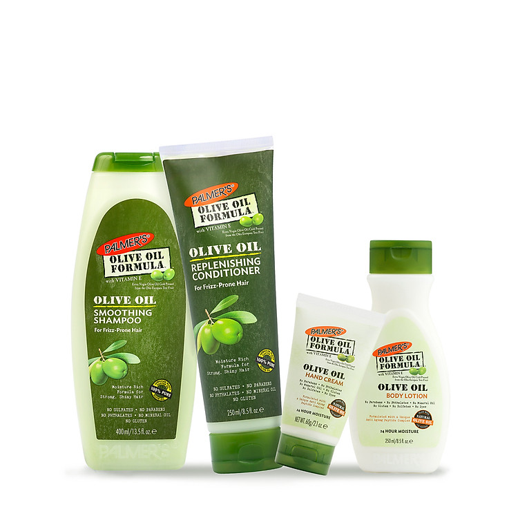 COMBO 4 Sản phẩm Dưỡng Ẩm Olive Palmer's (Gội, Xả, Kem tay dưỡng ẩm, Lotion dưỡng ẩm)