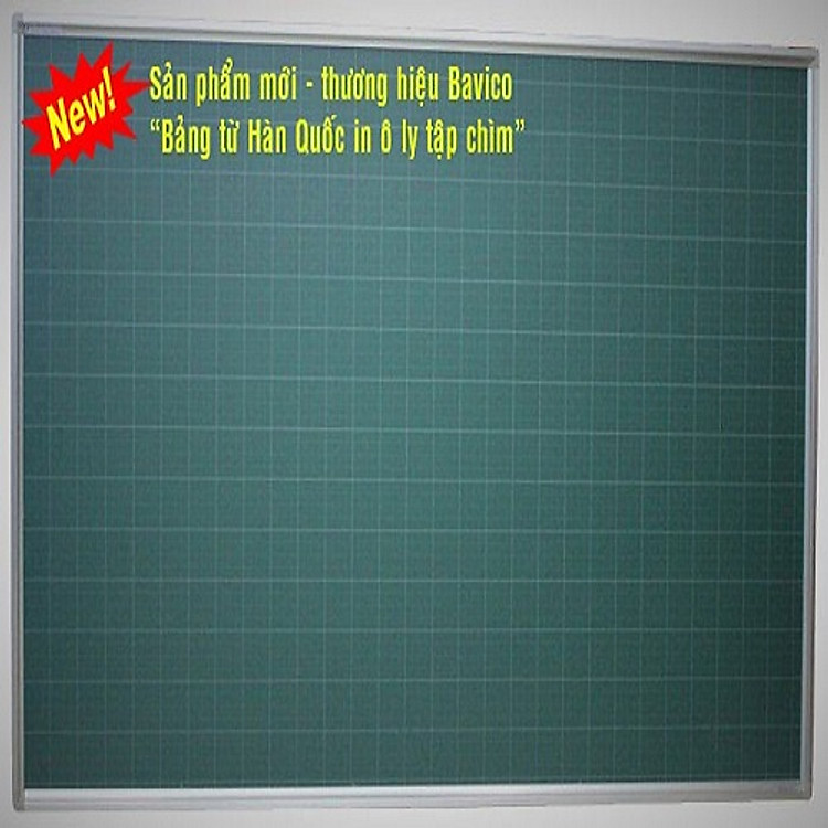 Bảng từ xanh viết phấn kẻ 4 ô ly Bavico (0.8x1.2m) - Ảnh 2