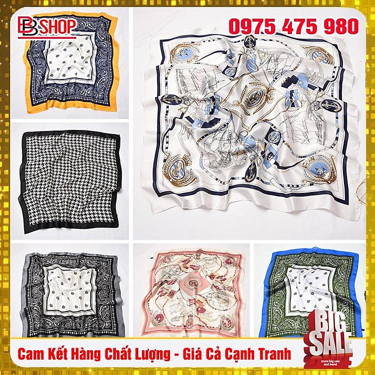 Khăn Choàng Cổ Lụa Satin Vuông Phong Cách Sang Trọng Cho Nữ (70x70cm)