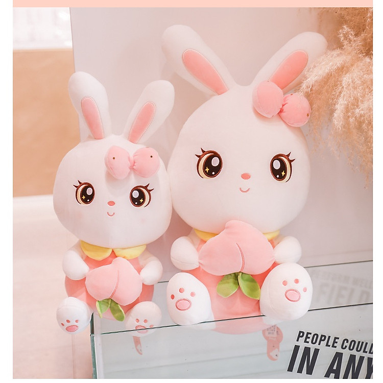 Thỏ nhồi bông ôm trái đào 30cm Chính hãng Giá rẻ - Hình ảnh 5
