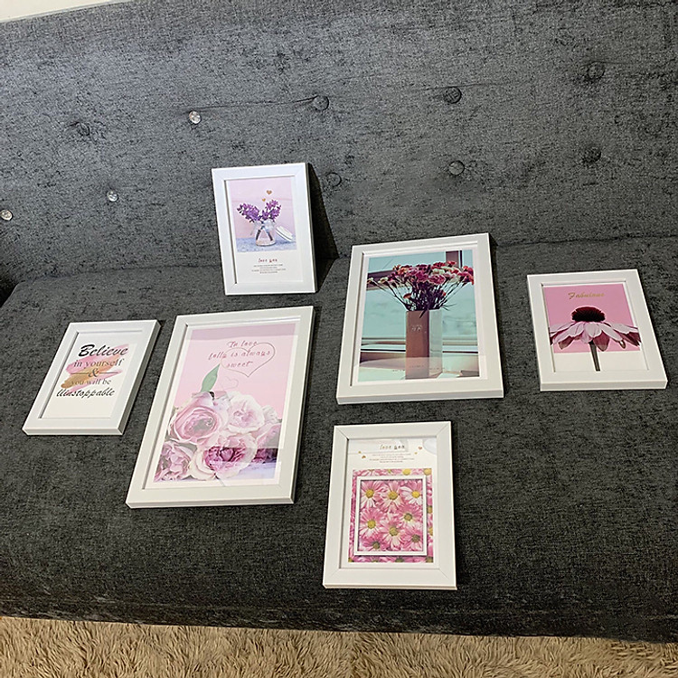 Khung ảnh treo tường kèm ảnh hình hoa i hình MS-096