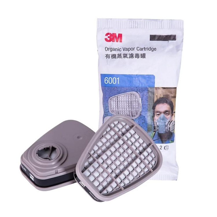 Phin lọc hữu cơ 6001 cho mặt nạ phòng độc kép 3M 6100