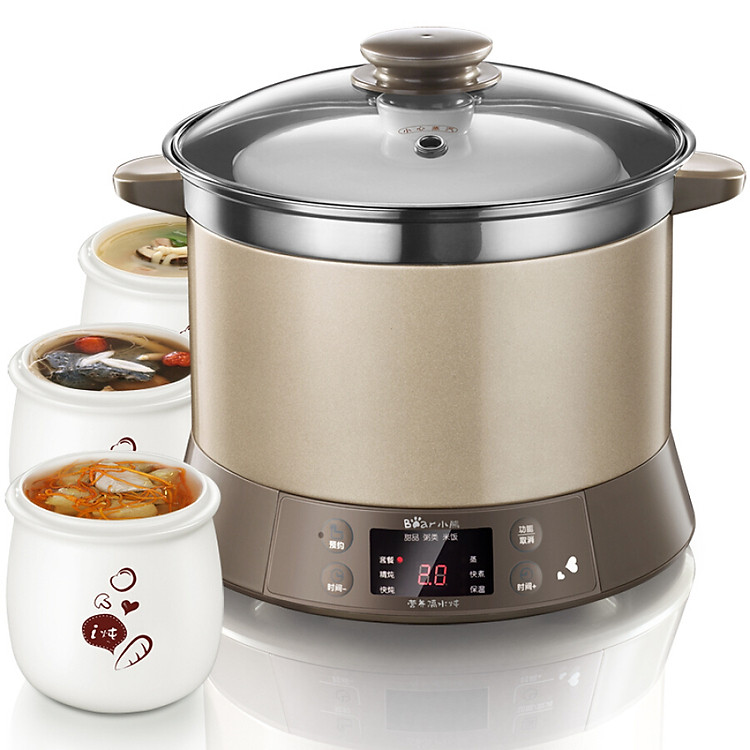 Nồi Điện Inox Nấu Cháo, Canh, Hầm BEAR DDZ-125TC 2.5L