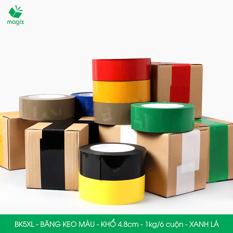 Băng Keo BK5XL (4.8cm, 3 cuộn) - Xanh lá - Ảnh 7