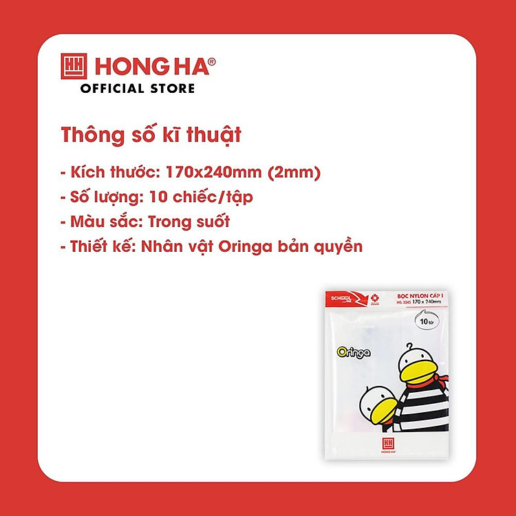 Bọc Vở Nilon Cấp I Hồng Hà (10 chiếc) - Ảnh 4