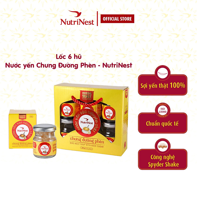 Nước Yến Chưng Đường Phèn Nguyên Chất NutriNest Bồi Bổ Sức Khỏe 42g