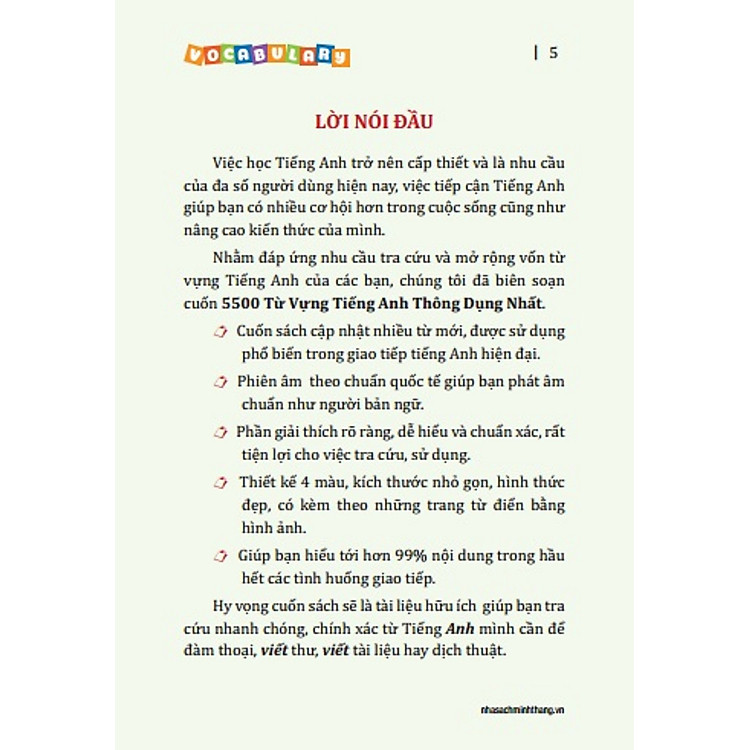 5.500 Từ Vựng Tiếng Anh Thông Dụng Nhất (Tái Bản 2020 - Màu) - Ảnh 2