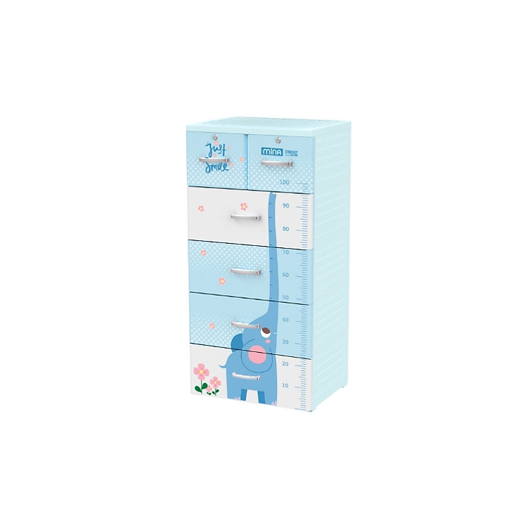 Tủ Mina 5 tầng DUY TÂN nhựa PP/ABS, bao gồm 4 hộc lớn và 2 hộc nhỏ, tủ quần áo đa năng, tiện lợi