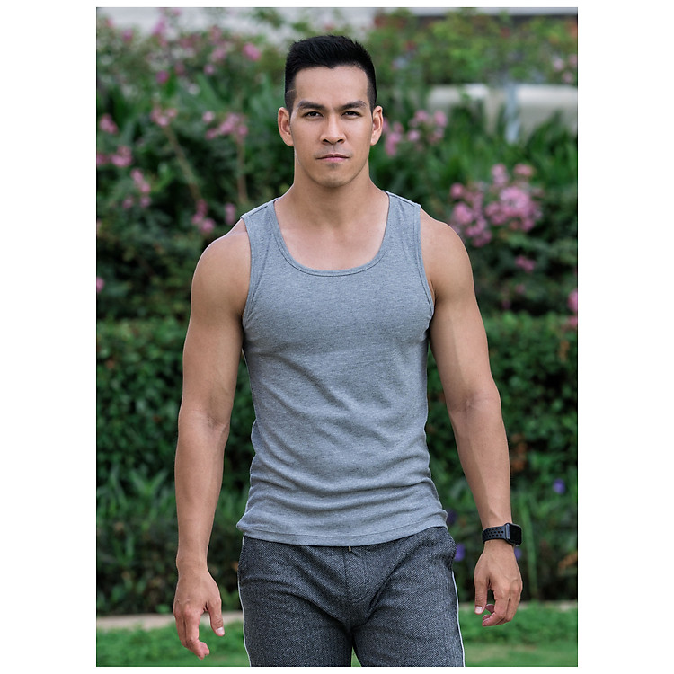 Áo thun gân 3 lỗ, áo tank top, áo nam tập gym chất cotton thương hiệu Fezzio