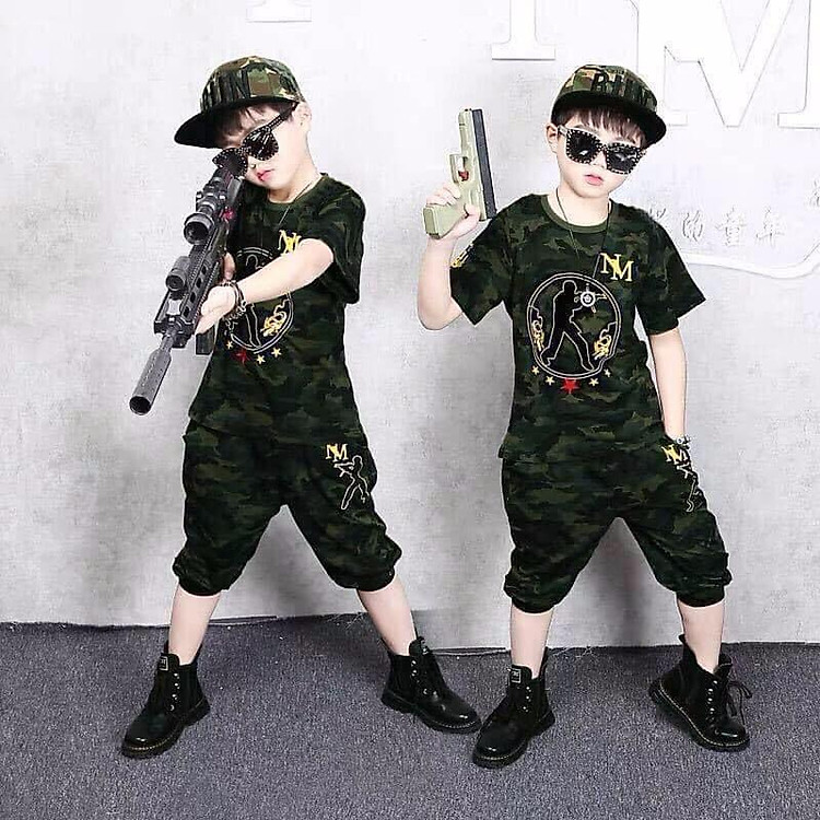 ️ Bộ đồ bé trai mẫu lính, cực phong cách